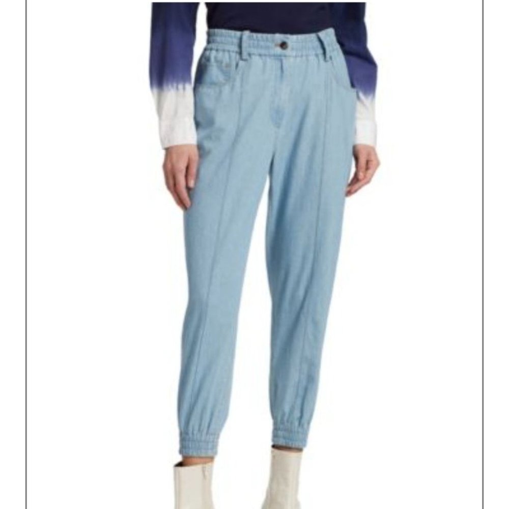 Derek Lam 10 Crosby Women's Size 8 Phoenix Chambray Jogger Pants High Rise NEW